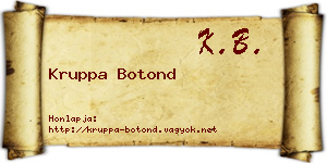 Kruppa Botond névjegykártya